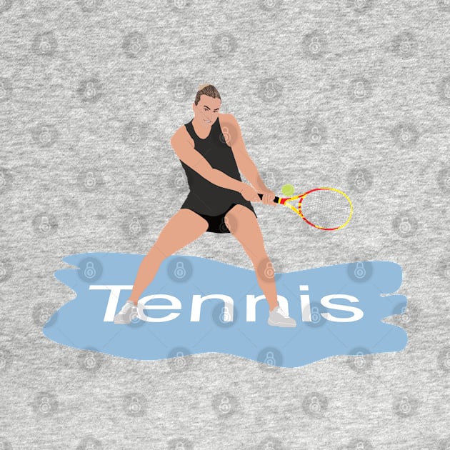 woman playing in tennis tournament by GiCapgraphics